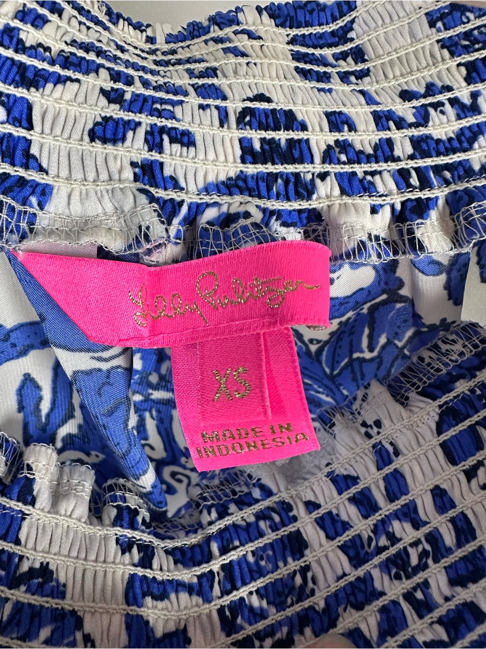 Lilly Pulitzer Women’s Kaori 3/4 Sleeve Off Shoulder Deeper Coconut Ride With Me - Picture 8 of 10